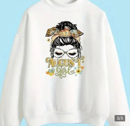 August Girl Messy Bun Sweatshirt | Sunflower Bow Comfort Pullover