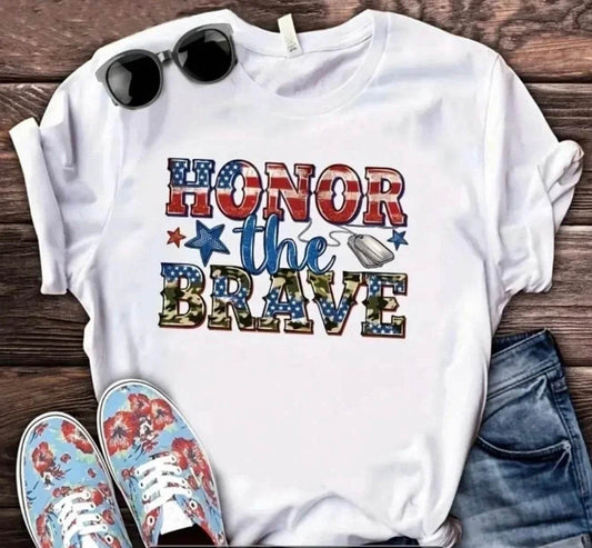 🇺🇸 HONOR THE BRAVE T-SHIRT - PuzzlePieces2326
