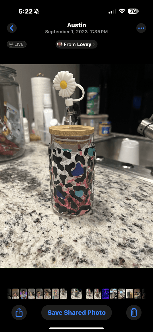 Modern Camo Glass Container with Bamboo Lid - PuzzlePieces2326