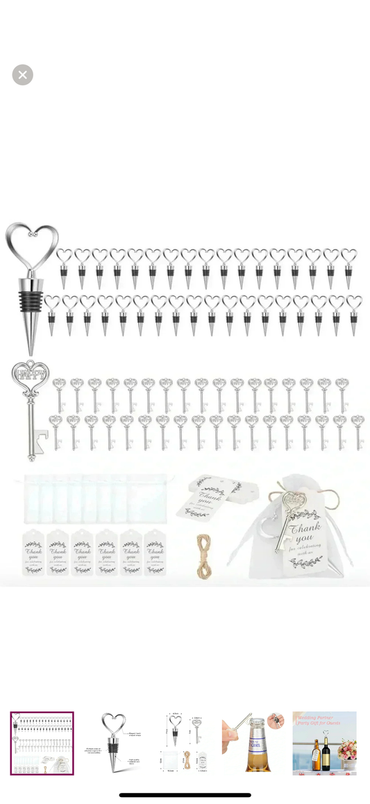 💝 "Happy Heart" Wine Stopper & Bottle Opener Set