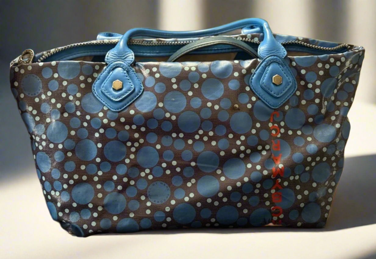 Marc by Marc Jacobs Bubble Dot Tote in Blue & Brown
