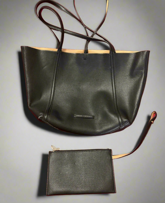 Armani Exchange Classic Tote Set in Black
