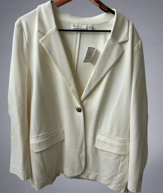 Rafaella Classic Ivory Professional Blazer | Modern Austin Woman Essential | Business Casual Jacket