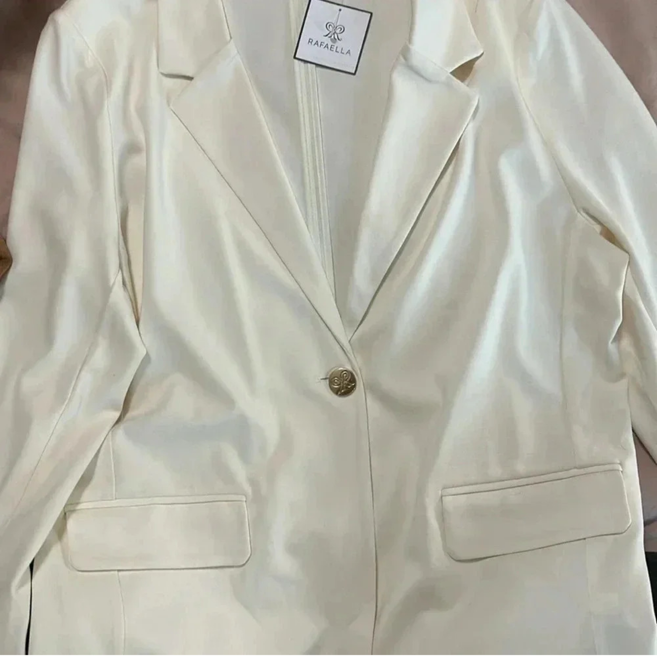 Rafaella Classic Ivory Professional Blazer | Modern Austin Woman Essential | Business Casual Jacket