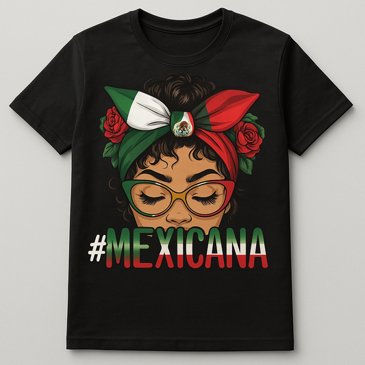 MEXICANA Messy Bun Graphic T-shirt | Mexican Pride | Austin Handmade