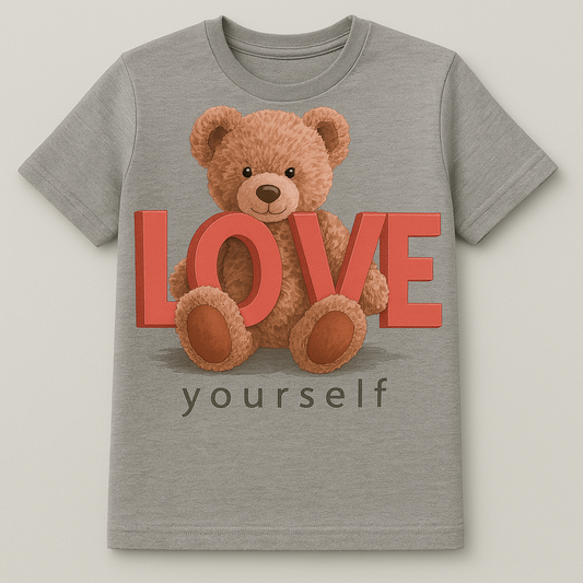 Love Yourself Teddy Bear T-shirt | Self Care Mom Style | PuzzlePieces ATX