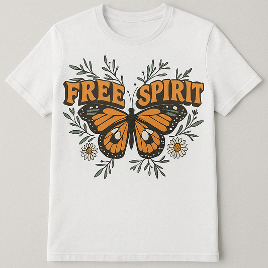 Free Spirit Butterfly T-Shirt | Boho Nature Design | Monarch Butterfly Tee