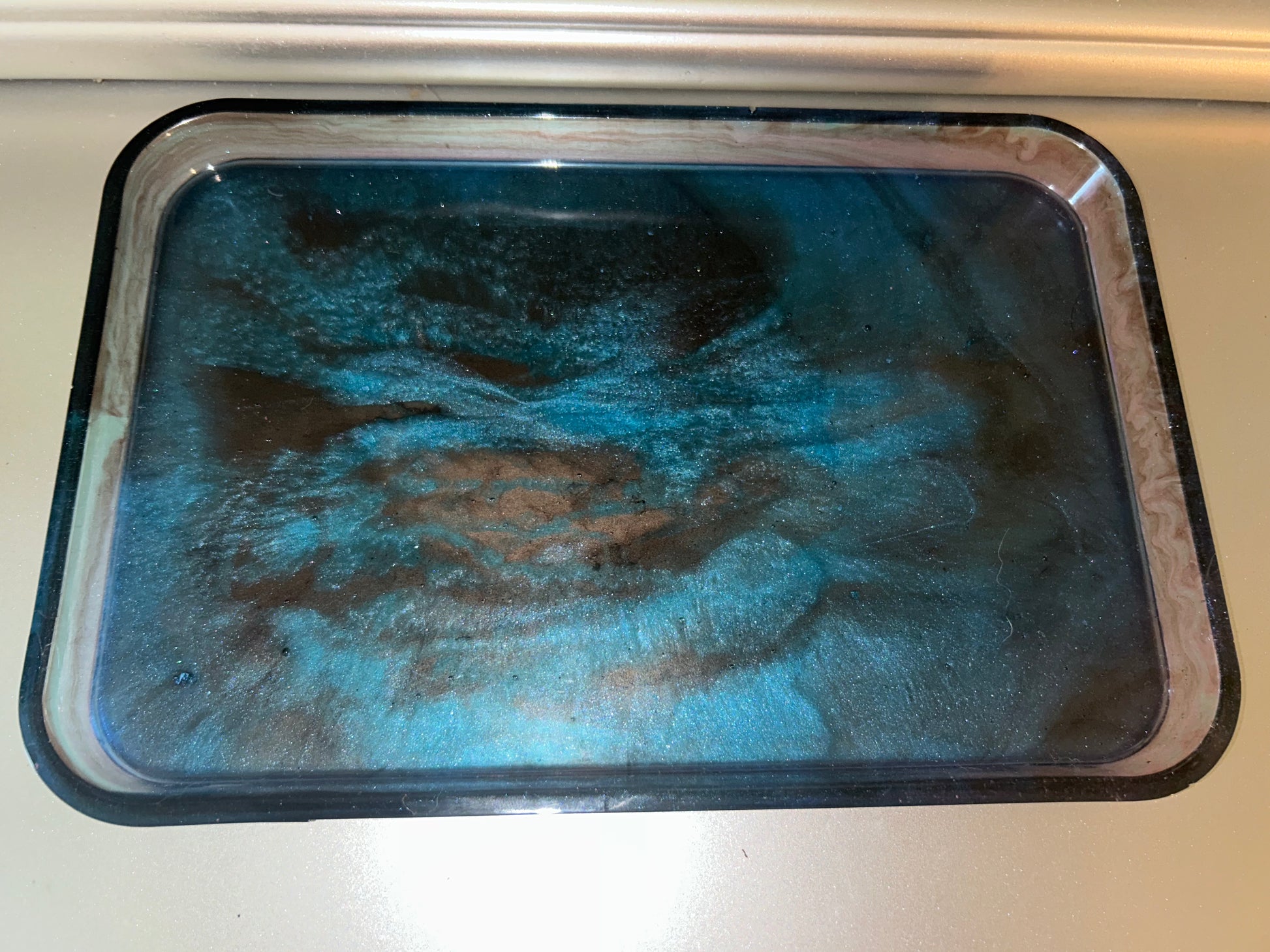 Midnight Galaxy Resin Vanity Set - PuzzlePieces2326