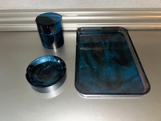 Midnight Galaxy Resin Vanity Set - PuzzlePieces2326