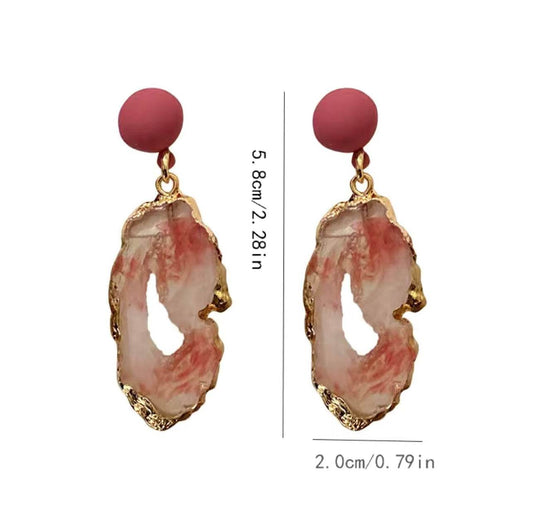 ✨ Rose Gold Agate Drop Earrings - PuzzlePieces2326